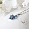 TENSHA || Collier Fait main en Acier Inoxydable, Perles Tensha & Cristal