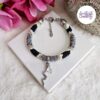 SNAKY || Bracelet Crocheté en Spirales avec Perles "Miyuki" - Noir & Argent
