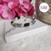 SNAKY || Bracelet Crocheté en Spirales avec Perles "Miyuki" - Noir & Argent