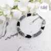 SNAKY || Bracelet Crocheté en Spirales avec Perles "Miyuki" - Noir & Argent