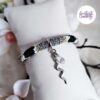 SNAKY || Bracelet Crocheté en Spirales avec Perles "Miyuki" - Noir & Argent