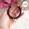 ESTRELLA || Bracelet Crocheté en Spirales avec Perles "Miyuki" - Noir & Doré