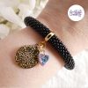 ESTRELLA || Bracelet Crocheté en Spirales avec Perles "Miyuki" - Noir & Doré