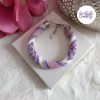 THELARIA || Bracelet Crocheté Fait Main en Acier Inoxydable et Perles “Miyuki” - Violet