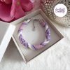 THELARIA || Bracelet Crocheté Fait Main en Acier Inoxydable et Perles “Miyuki” - Violet