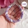 THELARIA || Bracelet Crocheté Fait Main en Acier Inoxydable et Perles “Miyuki” - Violet