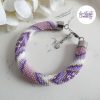 THELARIA || Bracelet Crocheté Fait Main en Acier Inoxydable et Perles “Miyuki” - Violet