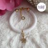 Bracelet Fin Crocheté Acier Inoxydable en Spirales avec Perles "Miyuki" - Blanc Nacré