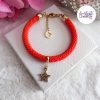 Bracelet Fin Crocheté Acier Inoxydable en Spirales avec Perles "Miyuki" - Rouge