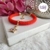 Bracelet Fin Crocheté Acier Inoxydable en Spirales avec Perles "Miyuki" - Rouge