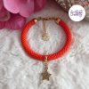 Bracelet Fin Crocheté Acier Inoxydable en Spirales avec Perles "Miyuki" - Rouge