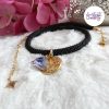 ESTRELLA || Collier Crocheté en Spirales avec Perles "Miyuki" - Noir & Doré