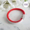 TWO FACES || Bracelet Fin Crocheté Acier Inoxydable en Spirales avec Perles "Miyuki" avec Fermoir Aimanté
