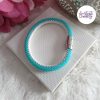 TWO FACES || Bracelet Fin Crocheté Acier Inoxydable en Spirales avec Perles "Miyuki" avec Fermoir Aimanté