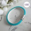 TWO FACES || Bracelet Fin Crocheté Acier Inoxydable en Spirales avec Perles "Miyuki" avec Fermoir Aimanté