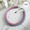 TWO FACES || Bracelet Fin Crocheté Acier Inoxydable en Spirales avec Perles "Miyuki"