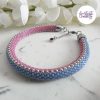 TWO FACES || Bracelet Fin Crocheté Acier Inoxydable en Spirales avec Perles "Miyuki"