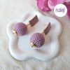 ENSEMBLE – SALDINA || Pendentif + Boucles d’oreilles Faits Main Crocheté Boule De 20 Mm En Perles “Miyuki” – Rose Antique