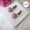 ENSEMBLE – SALDINA || Pendentif + Boucles d’oreilles Faits Main Crocheté Boule De 20 Mm En Perles “Miyuki” – Rose Antique