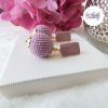 ENSEMBLE – SALDINA || Pendentif + Boucles d’oreilles Faits Main Crocheté Boule De 20 Mm En Perles “Miyuki” – Rose Antique