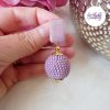 ENSEMBLE – SALDINA || Pendentif + Boucles d’oreilles Faits Main Crocheté Boule De 20 Mm En Perles “Miyuki” – Rose Antique