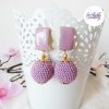 ENSEMBLE – SALDINA || Pendentif + Boucles d’oreilles Faits Main Crocheté Boule De 20 Mm En Perles “Miyuki” – Rose Antique