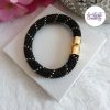 CELESTYA || Bracelet Crocheté Acier Inoxydable en Spirales avec Perles "Miyuki" avec Fermoir Aimanté