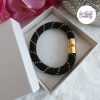 CELESTYA || Bracelet Crocheté Acier Inoxydable en Spirales avec Perles "Miyuki" avec Fermoir Aimanté