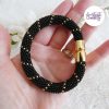 CELESTYA || Bracelet Crocheté Acier Inoxydable en Spirales avec Perles "Miyuki" avec Fermoir Aimanté