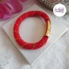 CELESTYA || Bracelet Crocheté Acier Inoxydable en Spirales avec Perles "Miyuki" avec Fermoir Aimanté
