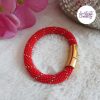 CELESTYA || Bracelet Crocheté Acier Inoxydable en Spirales avec Perles "Miyuki" avec Fermoir Aimanté