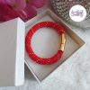CELESTYA || Bracelet Crocheté Acier Inoxydable en Spirales avec Perles "Miyuki" avec Fermoir Aimanté