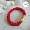 CELESTYA || Bracelet Crocheté Acier Inoxydable en Spirales avec Perles "Miyuki" avec Fermoir Aimanté