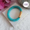 CELESTYA || Bracelet Crocheté Acier Inoxydable en Spirales avec Perles "Miyuki" avec Fermoir Aimanté