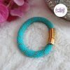 CELESTYA || Bracelet Crocheté Acier Inoxydable en Spirales avec Perles "Miyuki" avec Fermoir Aimanté