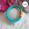 CELESTYA || Bracelet Crocheté Acier Inoxydable en Spirales avec Perles "Miyuki" avec Fermoir Aimanté