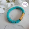 CELESTYA || Bracelet Crocheté Acier Inoxydable en Spirales avec Perles "Miyuki" avec Fermoir Aimanté