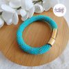 CELESTYA || Bracelet Crocheté Acier Inoxydable en Spirales avec Perles "Miyuki" avec Fermoir Aimanté