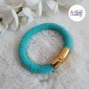 CELESTYA || Bracelet Crocheté Acier Inoxydable en Spirales avec Perles "Miyuki" avec Fermoir Aimanté