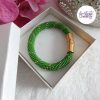 CELESTYA || Bracelet Crocheté Acier Inoxydable en Spirales avec Perles "Miyuki" avec Fermoir Aimanté