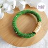 CELESTYA || Bracelet Crocheté Acier Inoxydable en Spirales avec Perles "Miyuki" avec Fermoir Aimanté