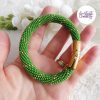 CELESTYA || Bracelet Crocheté Acier Inoxydable en Spirales avec Perles "Miyuki" avec Fermoir Aimanté
