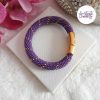CELESTYA || Bracelet Crocheté Acier Inoxydable en Spirales avec Perles « Miyuki » avec Fermoir Aimanté