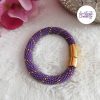 CELESTYA || Bracelet Crocheté Acier Inoxydable en Spirales avec Perles "Miyuki" avec Fermoir Aimanté