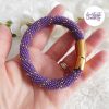 CELESTYA || Bracelet Crocheté Acier Inoxydable en Spirales avec Perles "Miyuki" avec Fermoir Aimanté