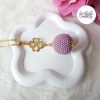 ENSEMBLE – SALDINA || Pendentif + Boucles d’oreilles Faits Main Crocheté Boule De 20 Mm En Perles “Miyuki” – Rose Antique
