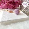 ENSEMBLE – SALDINA || Pendentif + Boucles d’oreilles Faits Main Crocheté Boule De 20 Mm En Perles “Miyuki” – Rose Antique