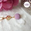 ENSEMBLE – SALDINA || Pendentif + Boucles d’oreilles Faits Main Crocheté Boule De 20 Mm En Perles “Miyuki” – Rose Antique