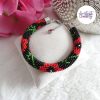 POPPY || Bracelet Crocheté Fait Main en Acier Inoxydable et Perles “Miyuki” - Noir & Rouge
