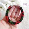 POPPY || Bracelet Crocheté Fait Main en Acier Inoxydable et Perles “Miyuki” - Noir & Rouge